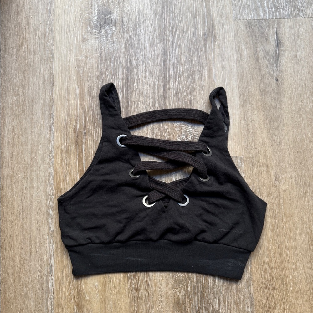 ALO Yoga Black Strappy Sports Bra